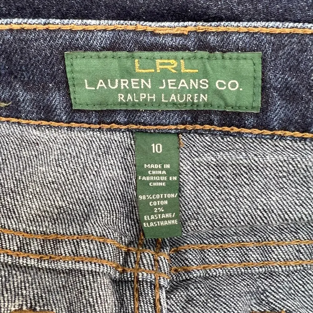 LRL Lauren Jeans Co Women's Size 10 Dark Blue Classic Straight Preppy Normcore - Picture 11 of 13